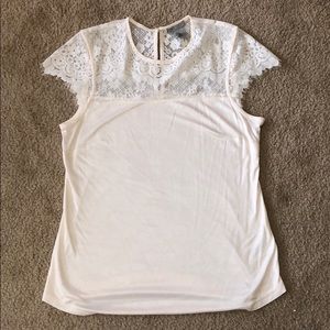 White Lace Short Sleeve shirt